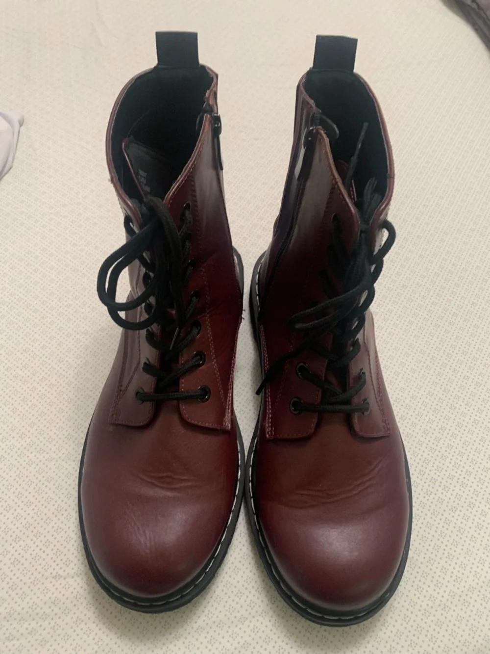 torrid Burgundy Lace-Up Combat Boots size 10.5ww - Picture 2 of 10